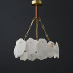 Burton Marble Round Chandelier with brass frame and marble shades by Bling Lighting Studio - view 22