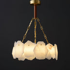 Burton Marble Round Chandelier with brass frame and marble shades by Bling Lighting Studio - view 23