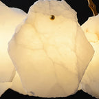 Burton Marble Round Chandelier with brass frame and marble shades by Bling Lighting Studio - view 29