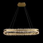 Modern 47 Inch Linear Chandelier Modern Quartz Crystal Chandelier for Dining Room material and finish detail