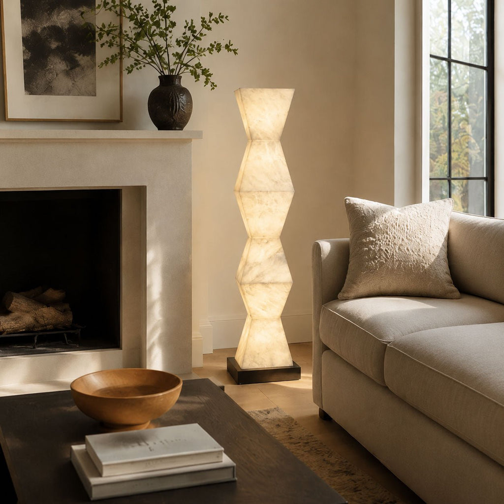 Cairn Alabaster Floor Lamp by Bling Lighting Studio
