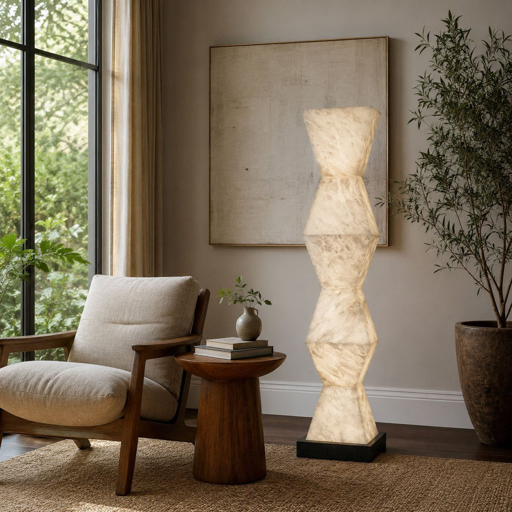 Cairn Alabaster Floor Lamp by Bling Lighting Studio