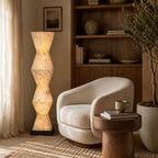 Cairn Alabaster Floor Lamp by Bling Lighting Studio