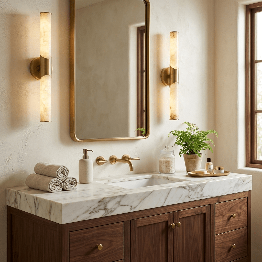 Calcedonia Alabaster Tube Wall Sconce by Bling Lighting Studio