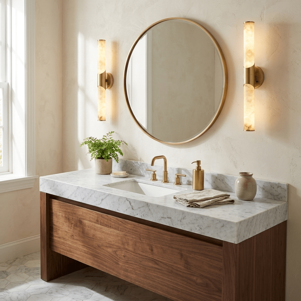 Calcedonia Alabaster Tube Wall Sconce by Bling Lighting Studio