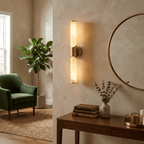 Calcedonia Alabaster Tube Wall Sconce by Bling Lighting Studio