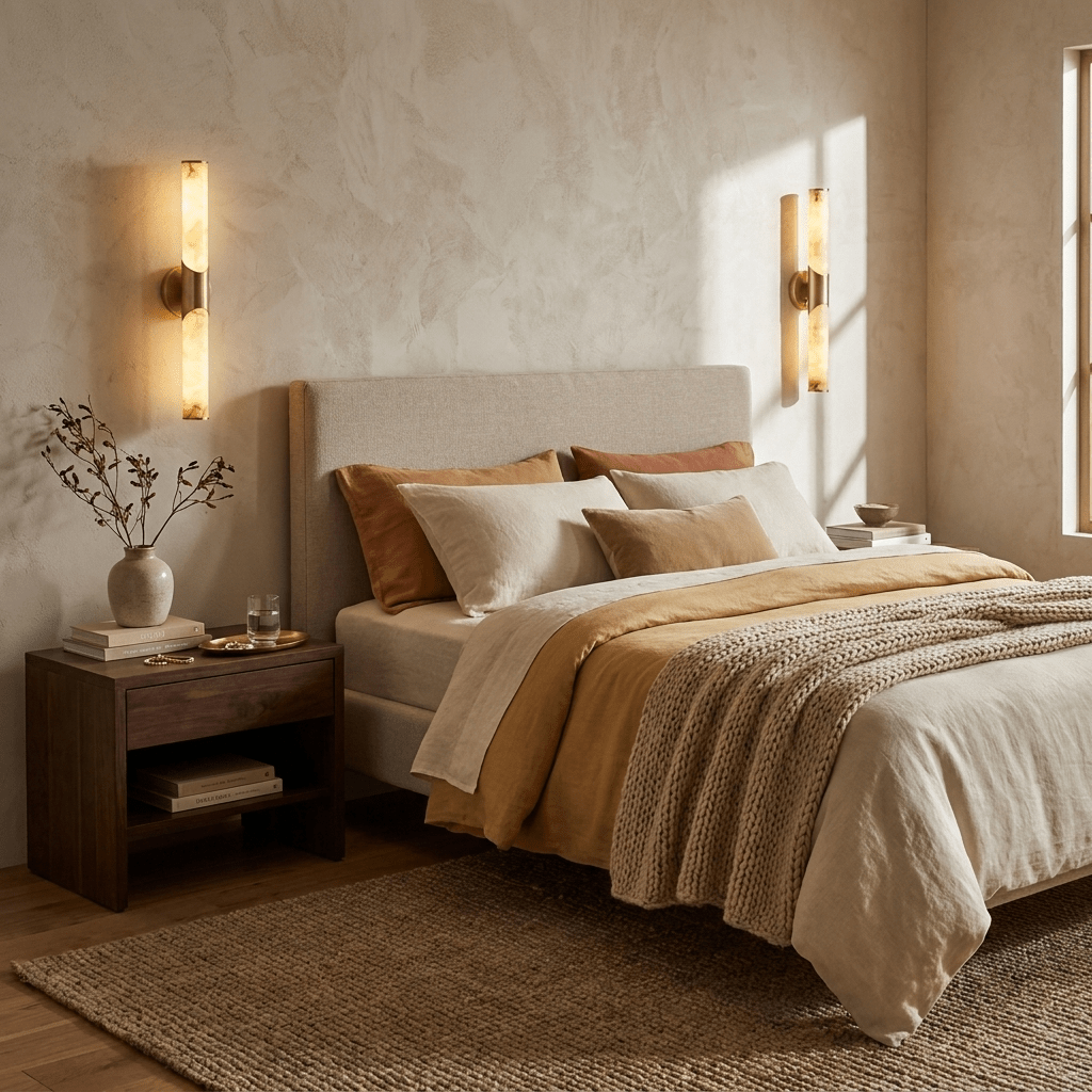Calcedonia Alabaster Tube Wall Sconce by Bling Lighting Studio