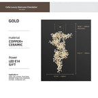 Calla Luxury Staircase Chandelier for high ceiling staircase and foyer lighting