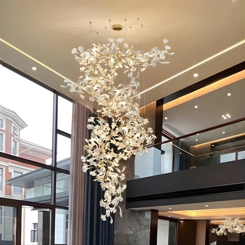 Calla Luxury Staircase Chandelier for high ceiling staircase and foyer lighting