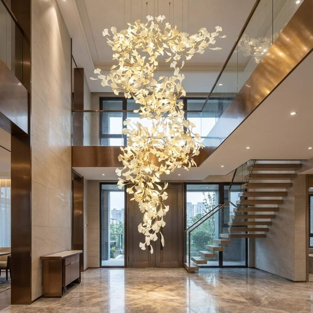 Calla Luxury Staircase Chandelier for high ceiling staircase and foyer lighting