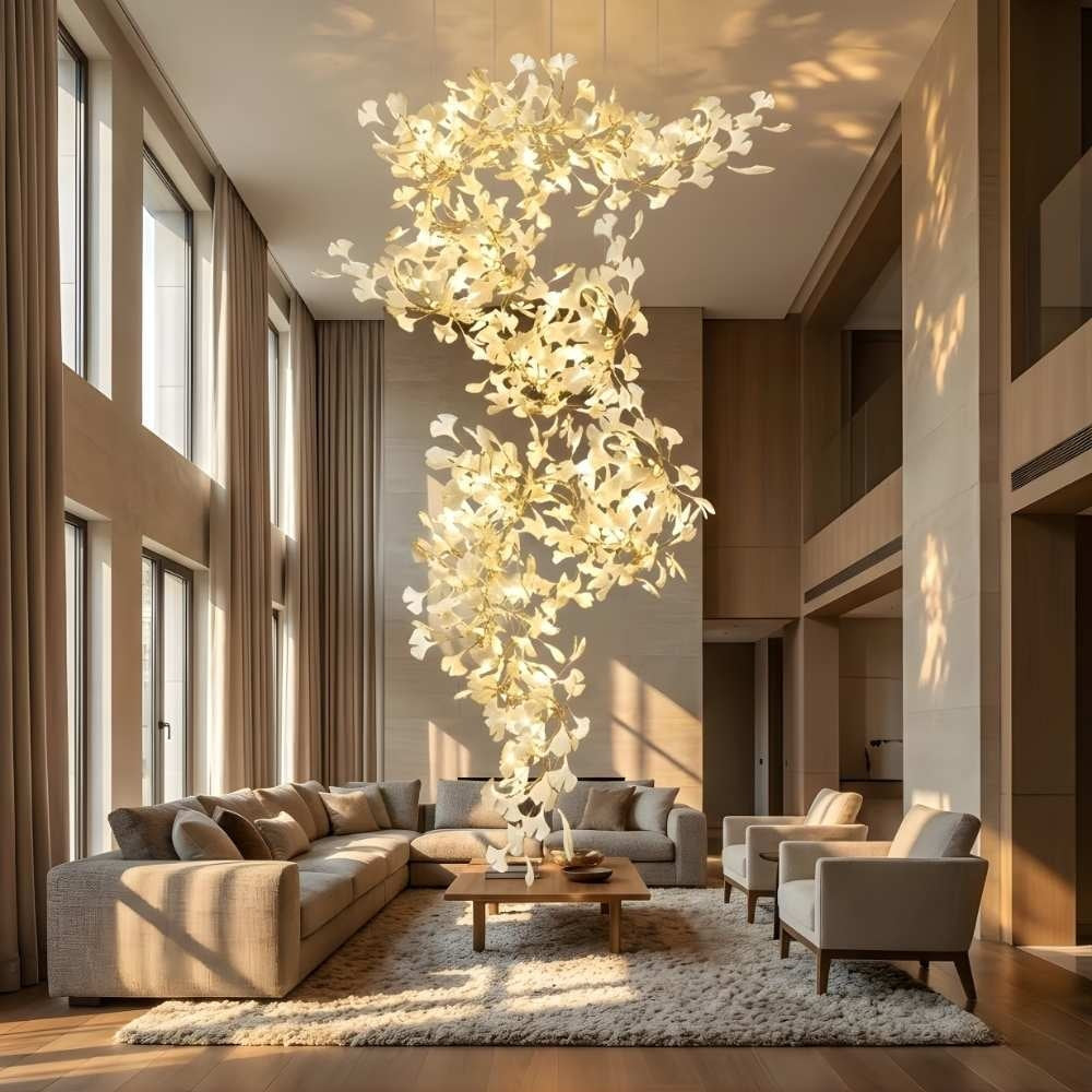 Calla Luxury Staircase Chandelier for high ceiling staircase and foyer lighting