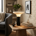 Cap Alabaster Table Lamp by Bling Lighting Studio