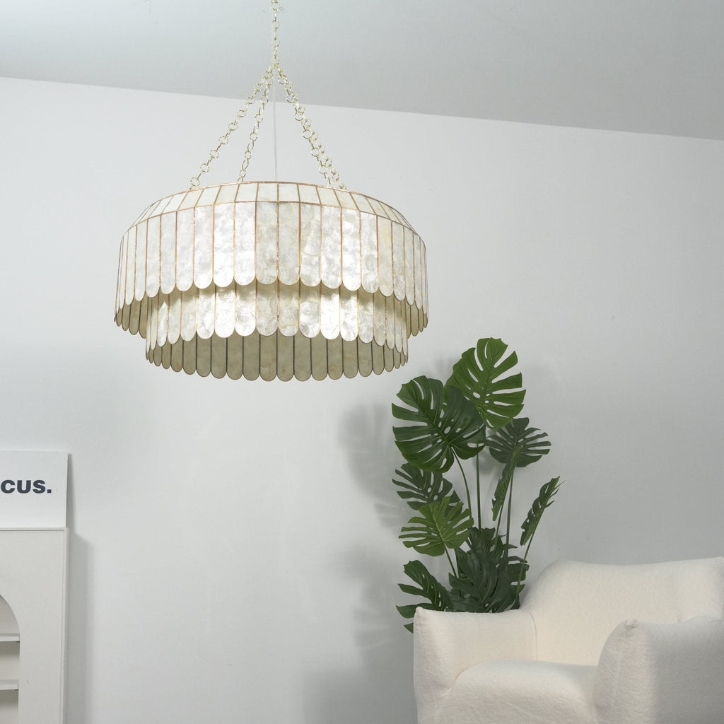Capiz Shell Aurelia Chandelier by Bling Lighting Studio