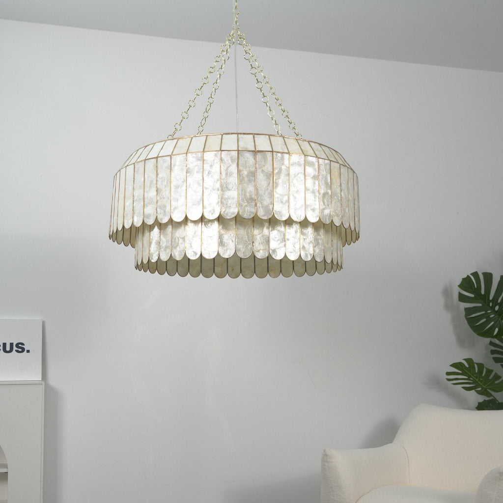 Capiz Shell Aurelia Chandelier by Bling Lighting Studio