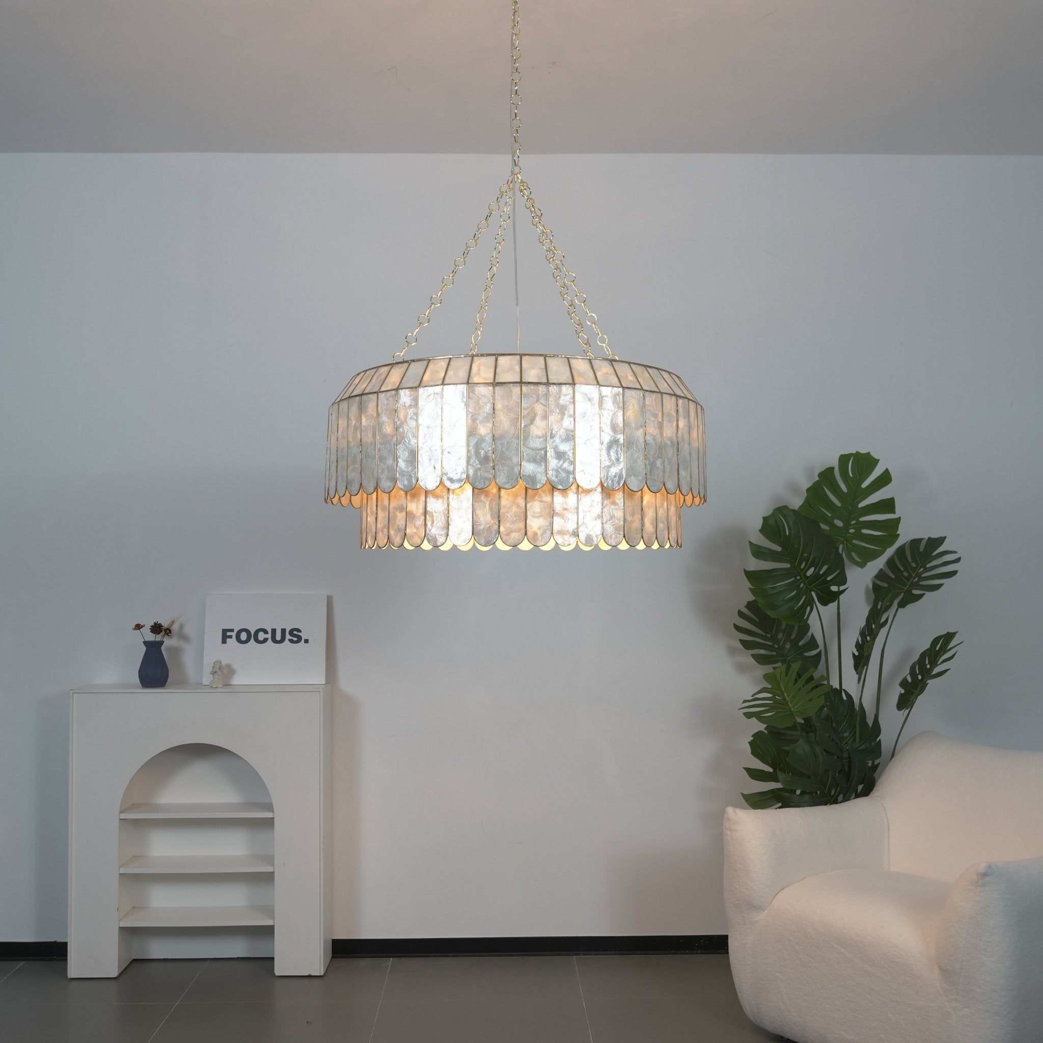 Capiz Shell Aurelia Chandelier by Bling Lighting Studio