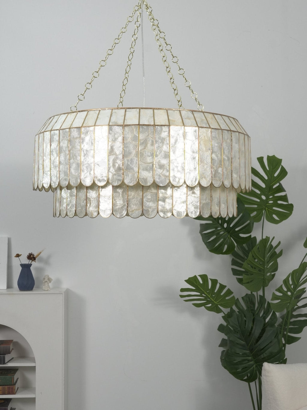 Capiz Shell Aurelia Chandelier by Bling Lighting Studio