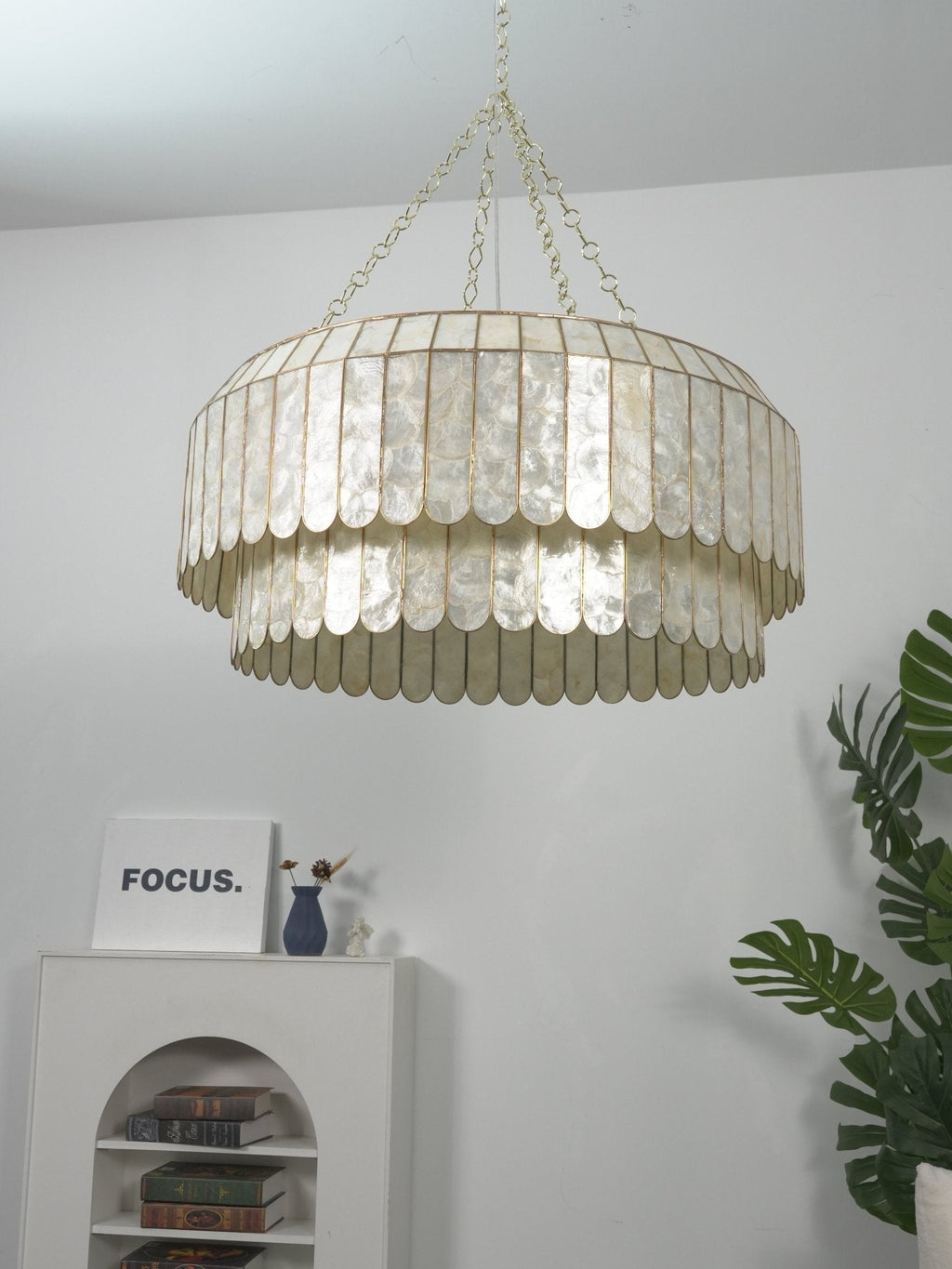Capiz Shell Aurelia Chandelier by Bling Lighting Studio
