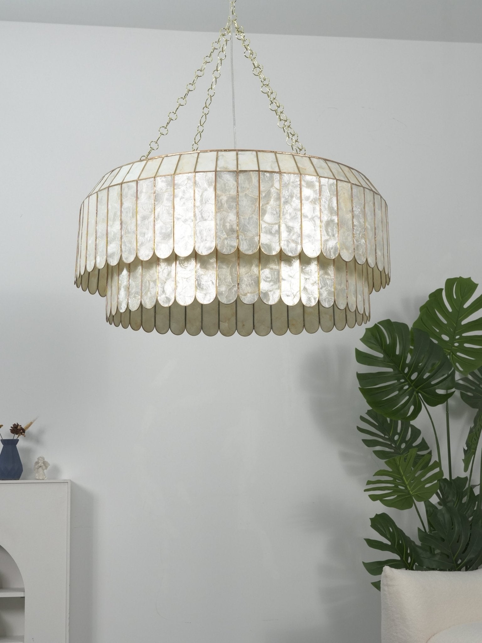 Capiz Shell Aurelia Chandelier by Bling Lighting Studio