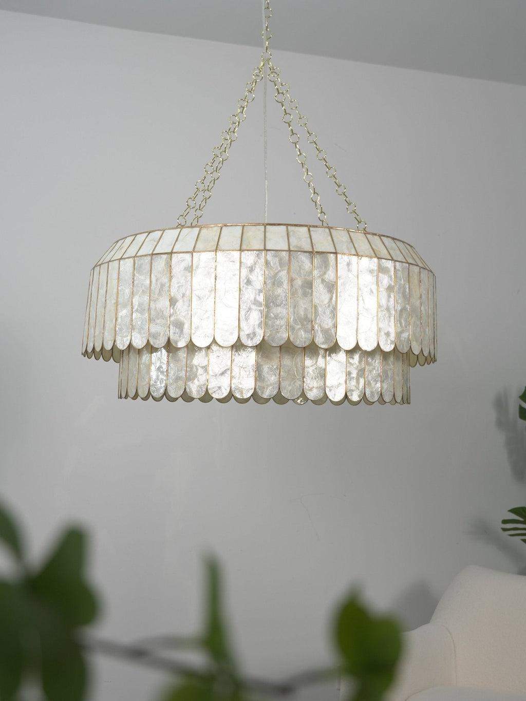Capiz Shell Aurelia Chandelier by Bling Lighting Studio
