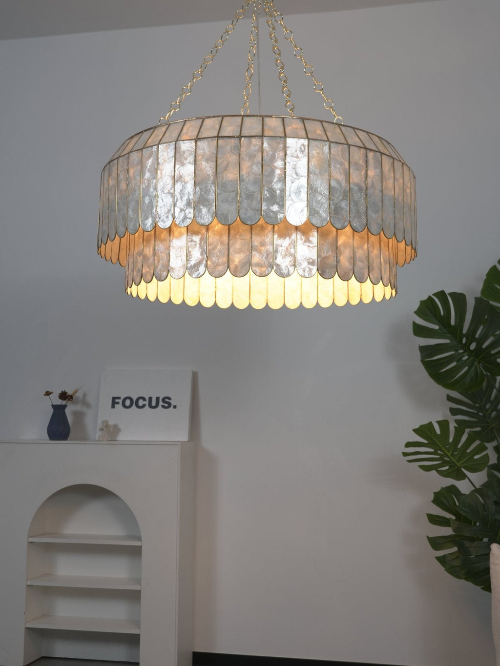 Capiz Shell Aurelia Chandelier by Bling Lighting Studio