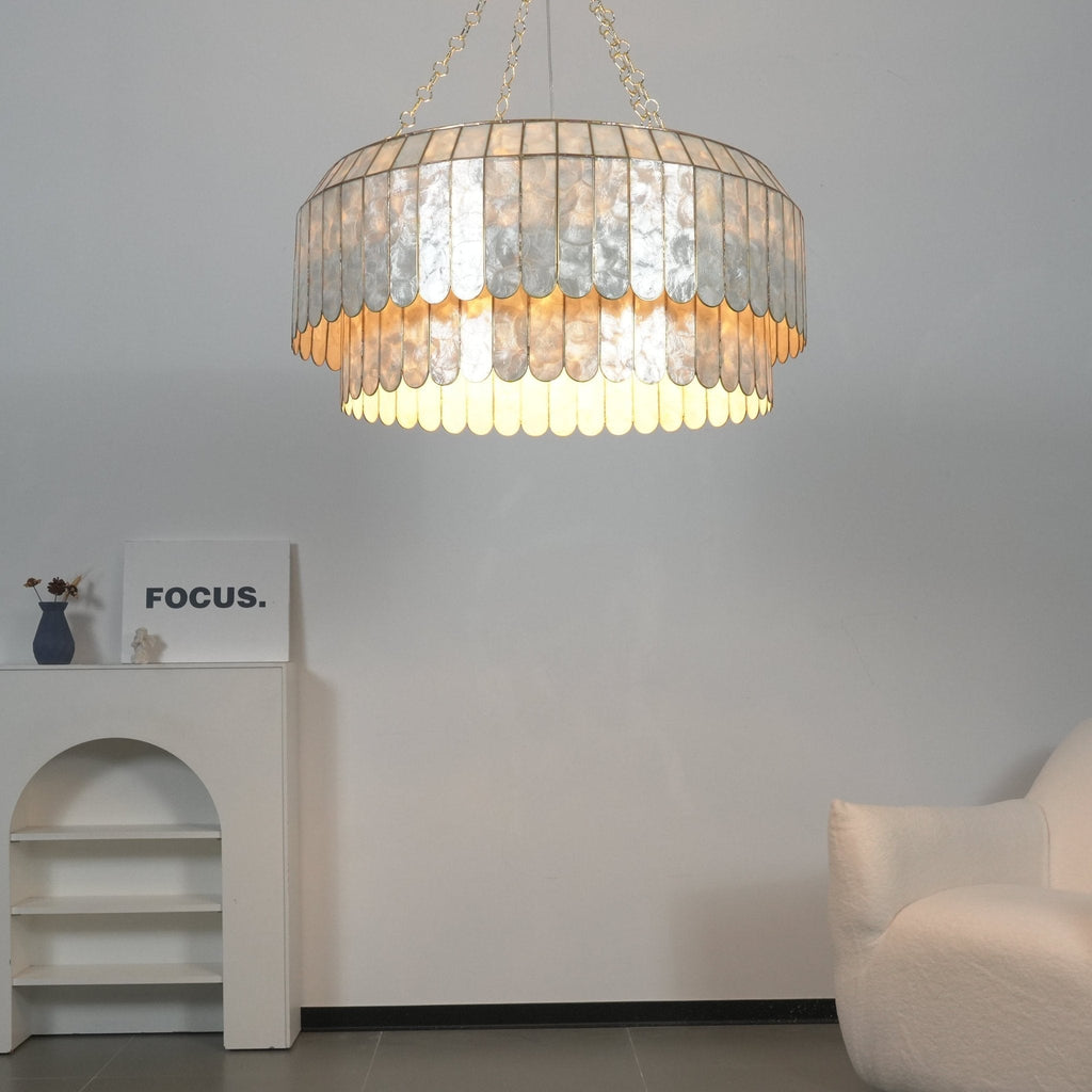 Capiz Shell Aurelia Chandelier by Bling Lighting Studio