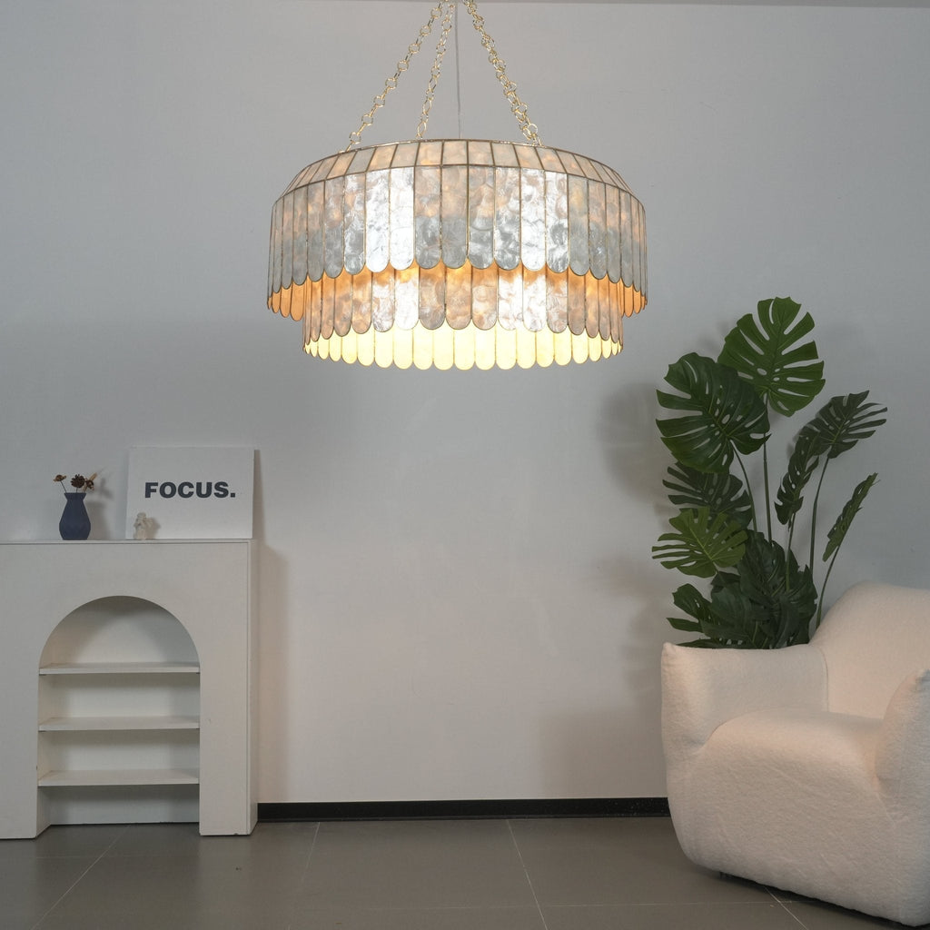 Capiz Shell Aurelia Chandelier by Bling Lighting Studio