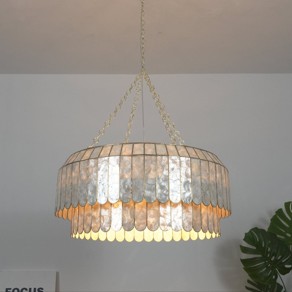 Capiz Shell Aurelia Chandelier by Bling Lighting Studio