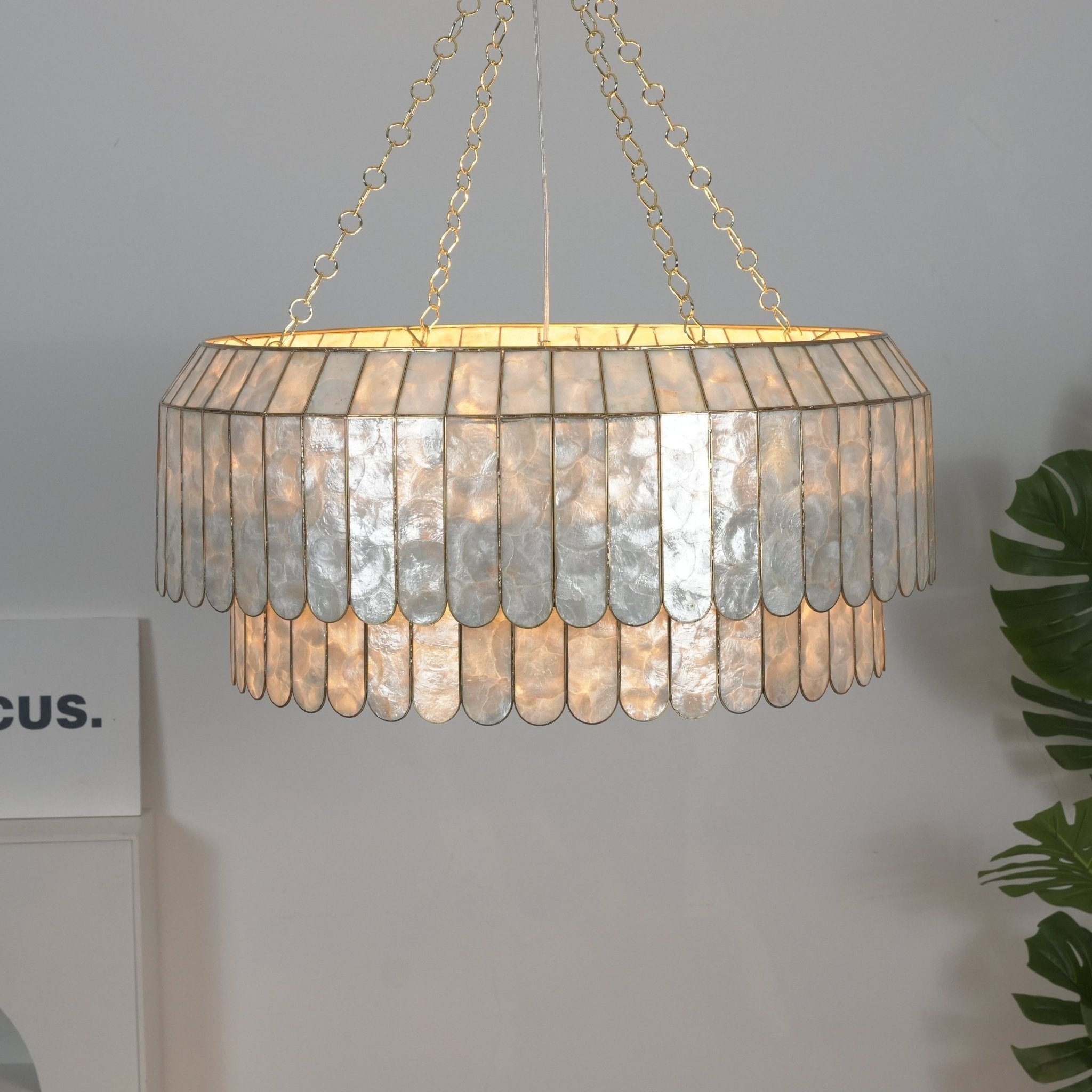 Capiz Shell Aurelia Chandelier by Bling Lighting Studio
