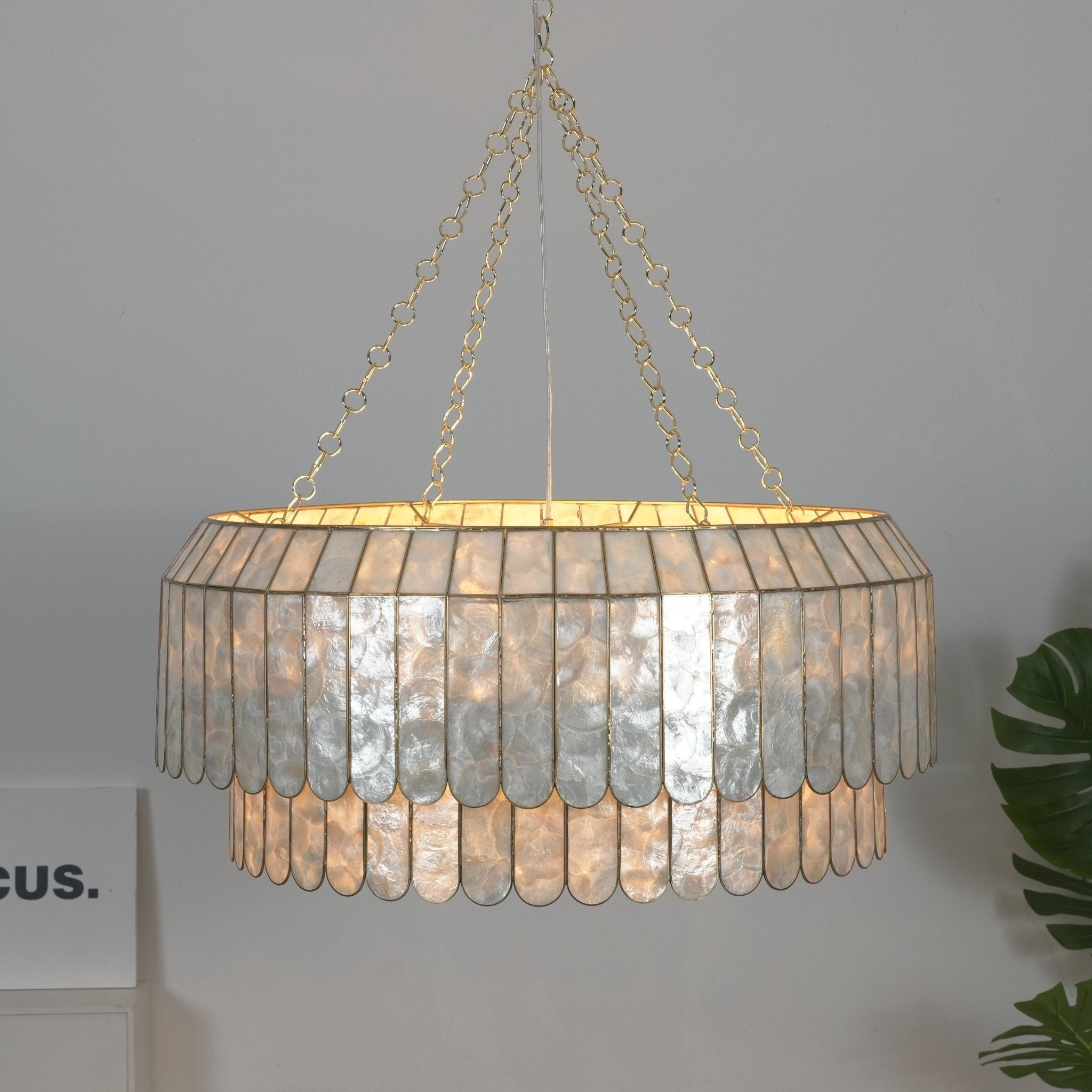 Capiz Shell Aurelia Chandelier by Bling Lighting Studio