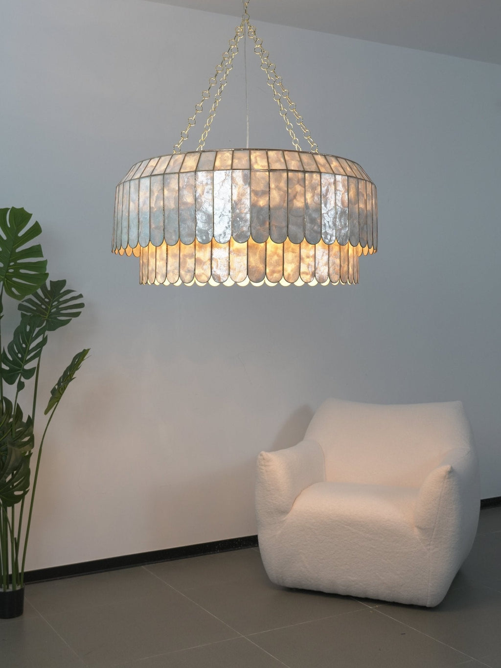 Capiz Shell Aurelia Chandelier by Bling Lighting Studio
