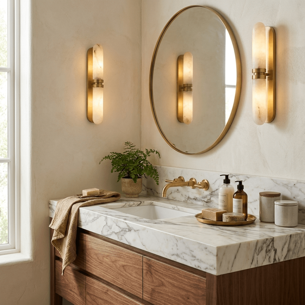 Capsula Alabaster Wall Sconce by Bling Lighting Studio