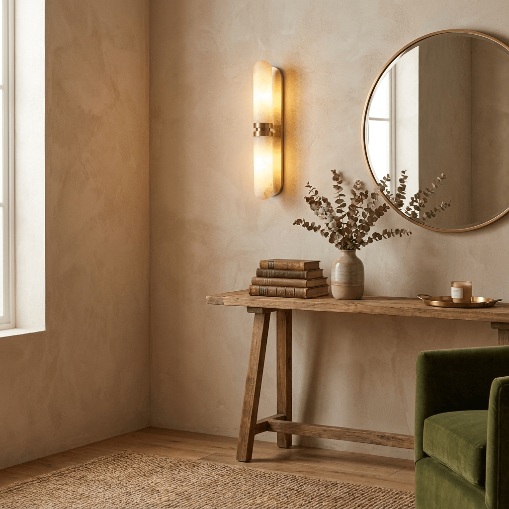 Capsula Alabaster Wall Sconce by Bling Lighting Studio