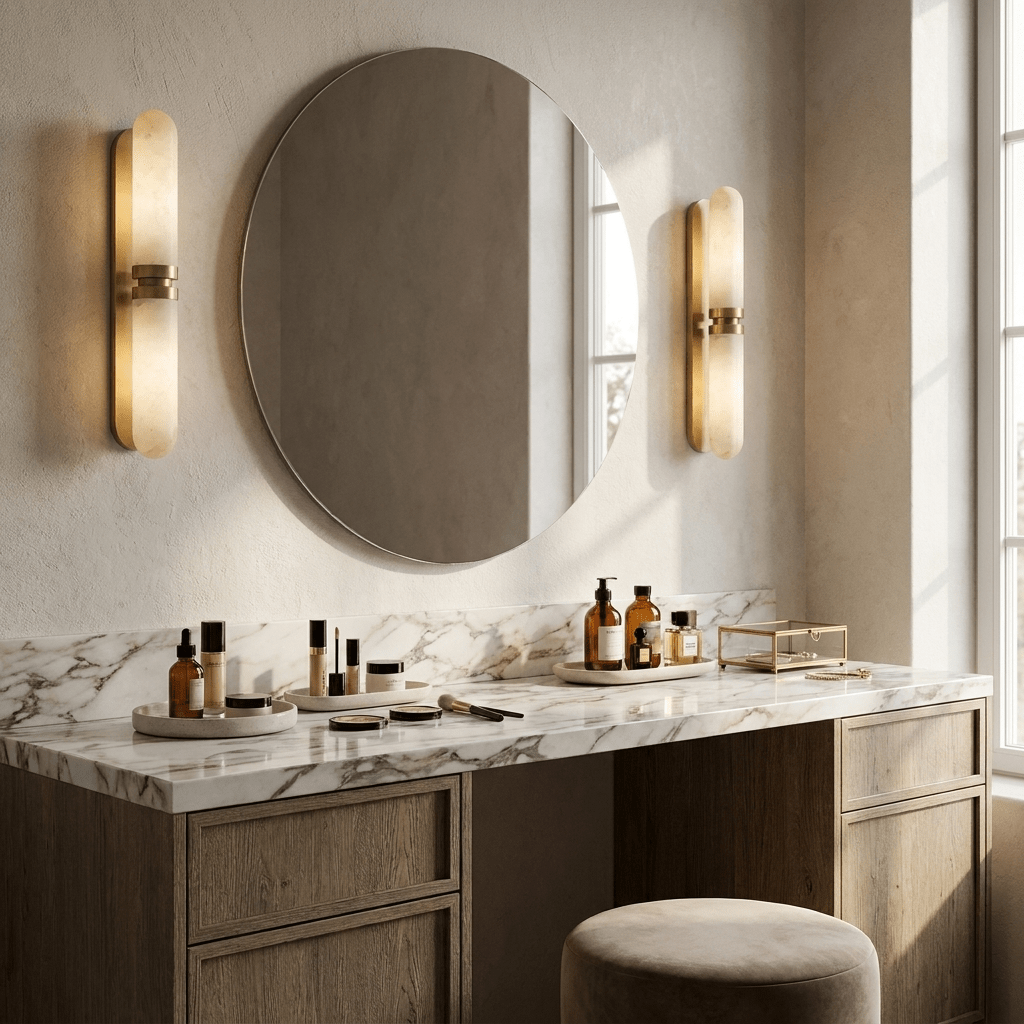 Capsula Alabaster Wall Sconce by Bling Lighting Studio