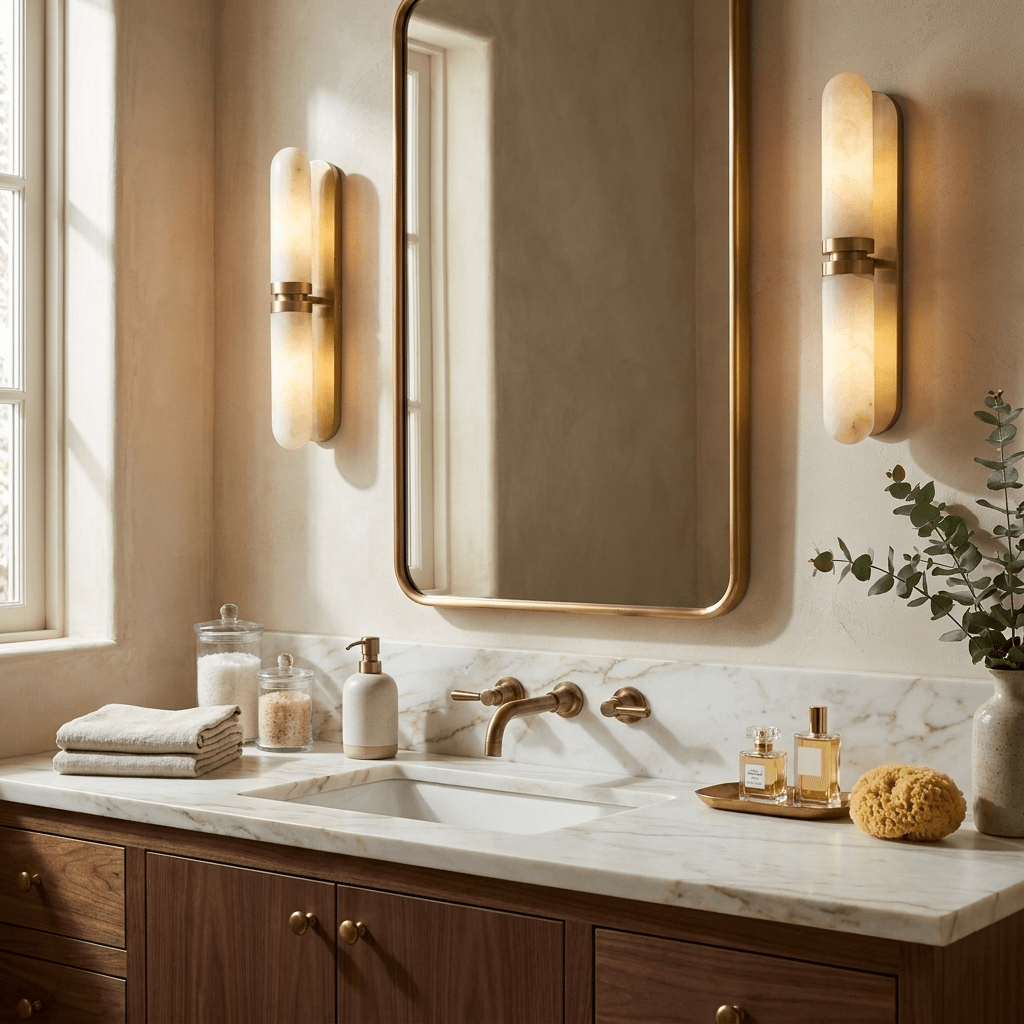 Capsula Alabaster Wall Sconce by Bling Lighting Studio