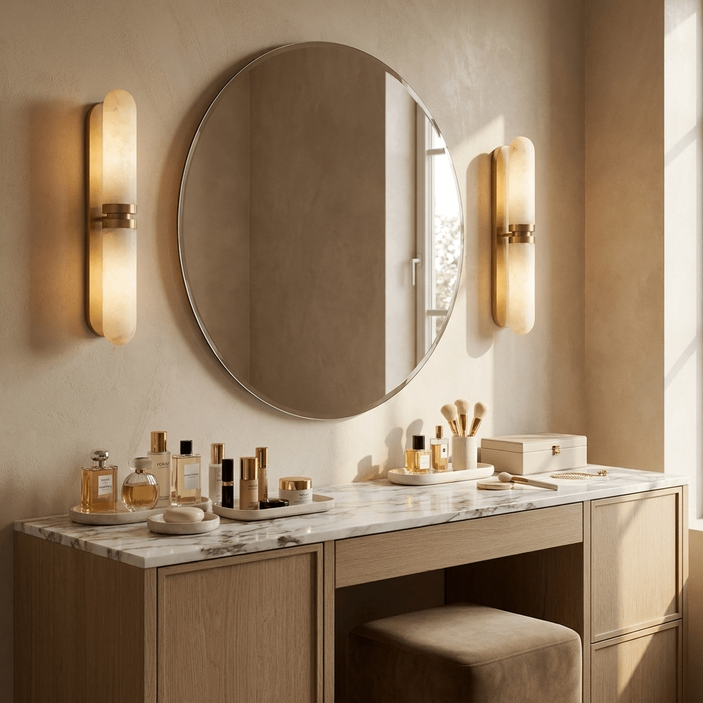 Capsula Alabaster Wall Sconce by Bling Lighting Studio