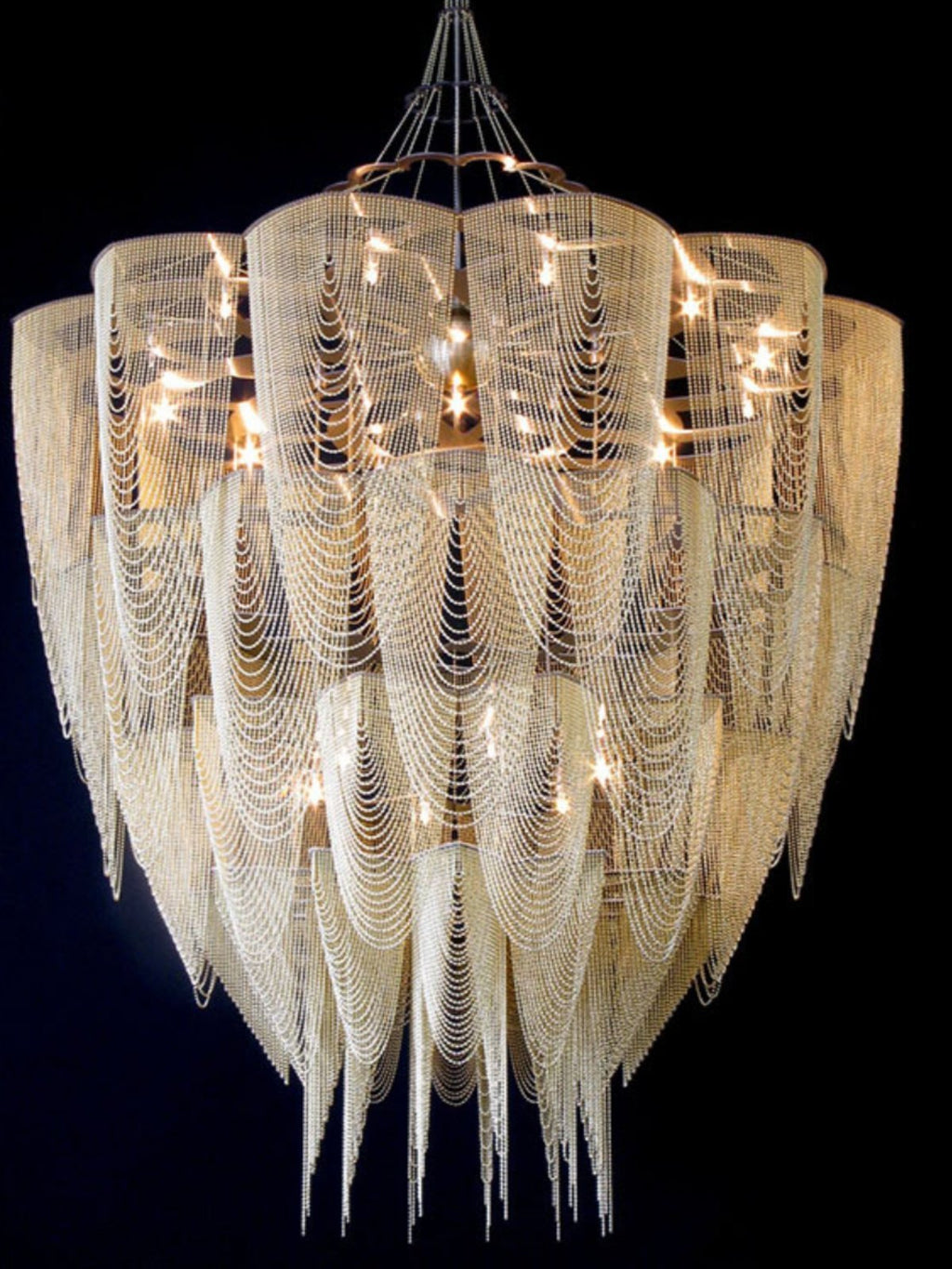 Cascade Aluminum Chain Chandelier by Bling Lighting Studio