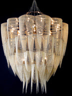 Cascade Aluminum Chain Chandelier by Bling Lighting Studio