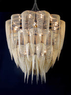 Cascade Aluminum Chain Chandelier by Bling Lighting Studio