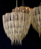 Cascade Aluminum Chain Chandelier by Bling Lighting Studio