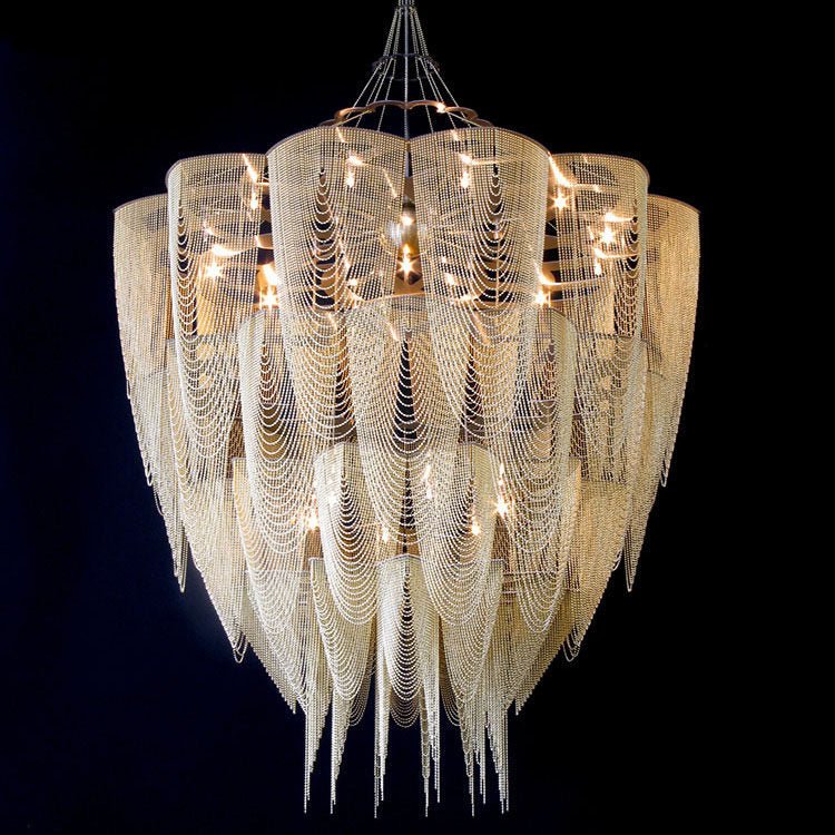 Cascade Aluminum Chain Chandelier by Bling Lighting Studio