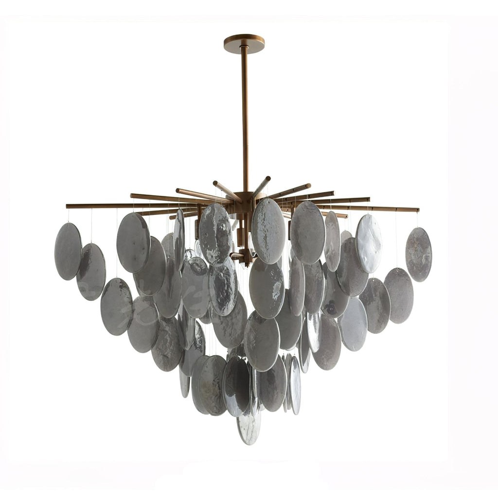 Luxury Cascading Selenite Disc Chandelier by Bling Lighting Studio