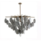Luxury Cascading Selenite Disc Chandelier by Bling Lighting Studio