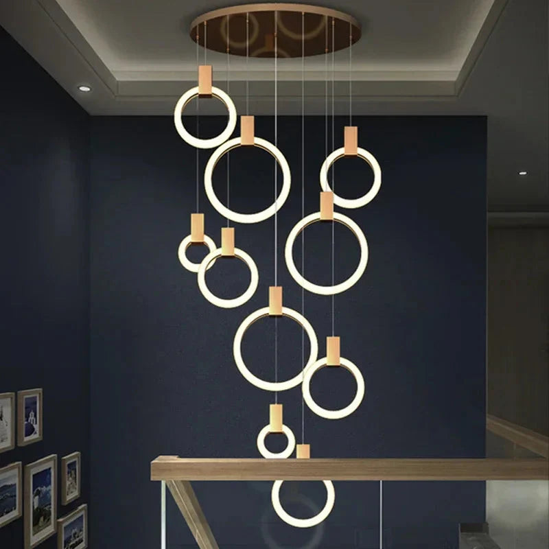 Cedi Led Staircase Chandelier for high ceiling staircase and foyer lighting