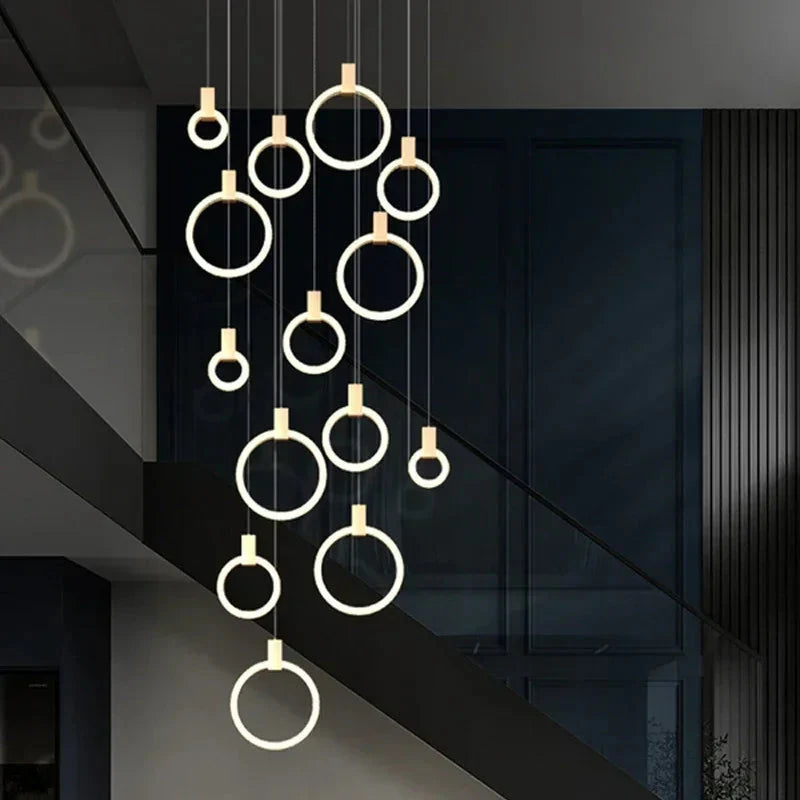 Cedi Led Staircase Chandelier for high ceiling staircase and foyer lighting