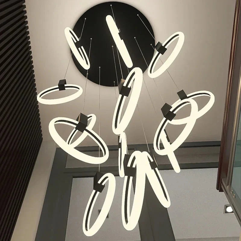 Cedi Led Staircase Chandelier for high ceiling staircase and foyer lighting