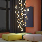 Cedi Led Staircase Chandelier for high ceiling staircase and foyer lighting