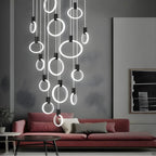 Cedi Led Staircase Chandelier for high ceiling staircase and foyer lighting