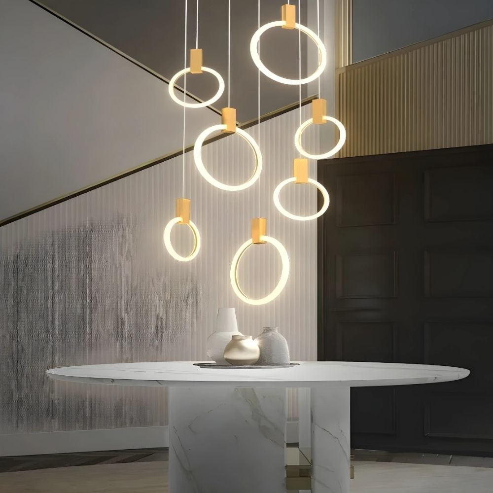 Cedi Led Staircase Chandelier for high ceiling staircase and foyer lighting