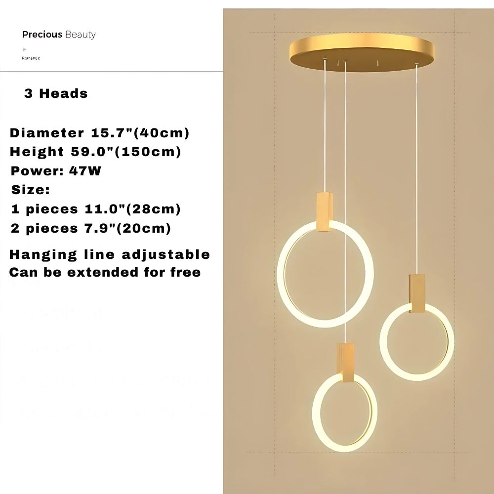 Cedi Led Staircase Chandelier for high ceiling staircase and foyer lighting