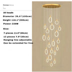 Cedi Led Staircase Chandelier for high ceiling staircase and foyer lighting